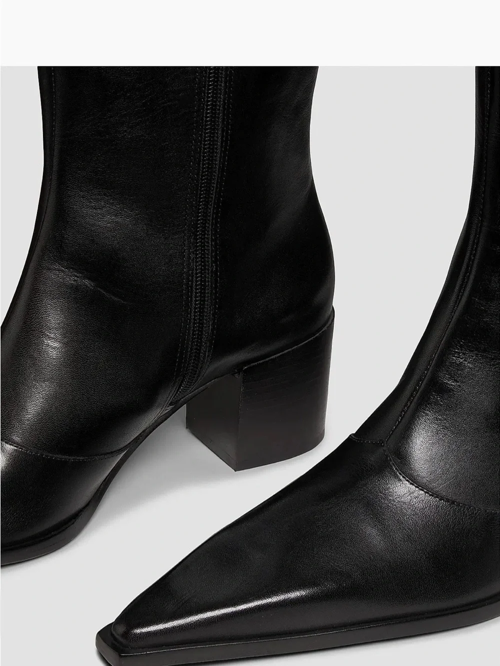 Schultz Raffaela 55MM Leather Knee-High Boots Size 10 B Black NWOB
